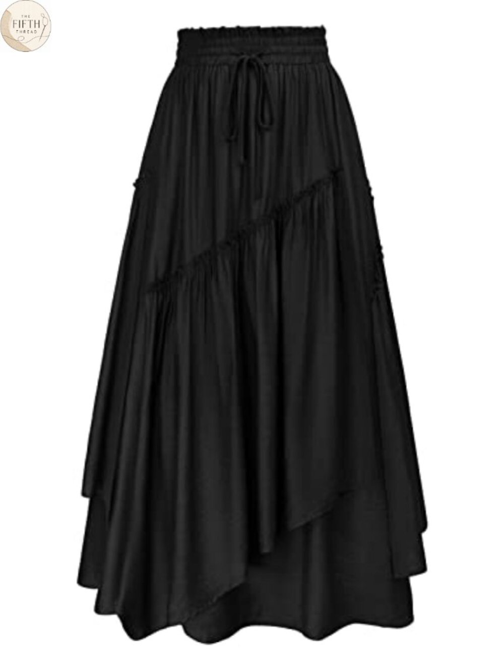 Renaissance Flowy Tiered A-Line Maxi Skirt with Pockets
